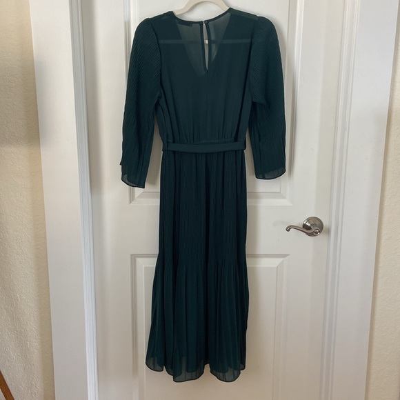 Baltic Born Dark Green Crepe Midi Dress Small - Picture 6 of 8